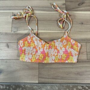 Colorful Smocked Crop Top